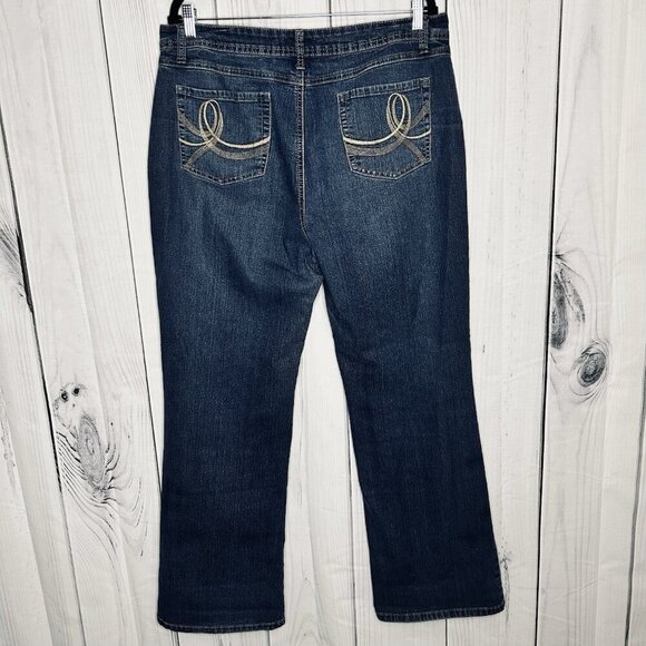 Cato Flared Leg Jeans High Rise Blue Denim Pockets Stretch Size 16 (36 x 31) - Picture 5 of 9